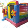 Jumpy Happy Splash – Einhorn – Hüpfburg mit Rutsche und optionalem Wasserbecken