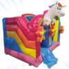 Jumpy Happy Splash – Einhorn – Hüpfburg mit Rutsche und optionalem Wasserbecken