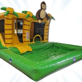 Dschungel-Hüpfburg mit optionalem Pool